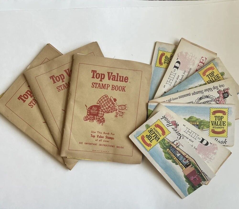 Vintage Top Value Stamps Saver Books Certificate Loose Stamp Bundle Ephemera Lot